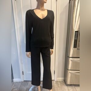 Another Love 2 Piece Black Pant Set, Top with Embellishments